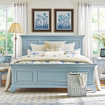 mei ke home maid char si ting light luxury American wood bed 1 8 meters modern minimalist bedside table master ban shi chuang