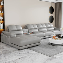 Yiyi leather sofa living room complete combination of modern suit simple size apartment corner sofa furniture