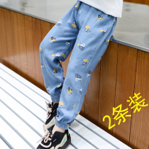 Children anti mosquito pants 2021 new girl pants boy tencel jeans baby thin summer baby bloomers