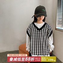 Princess Noro Girl Girl Waistcoat Outside Wearing Childrens Spring And Autumn Sweater Vest CUHK Child Knit Foreign Air Spring Jacket Tide