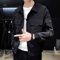 Tooling jacket mens spring and autumn season 2021 new mens Korean version of the trend handsome boys spring jacket top tide brand