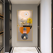 Genuine Crystal Ceramic Diamond Vertical Edition Light Luxurious Modern Nordic Entrance Hallway Wall Painting High-end Living Room Hallway Hanging Paintings