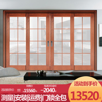 Mai Ji kitchen sliding door sliding door kitchen glass sliding door modern simple pure log mobile door