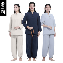 Shang Yuan Shan Li Zen clothes summer house clothes men and women with retro Tang suit water washing Cotton Yoga meditation practice clothes