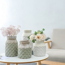 Nordic creative living room ceramic vase Rose flower arrangement small ornaments American vintage dining table dry flower decoration