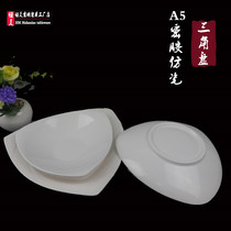 A5 white melamine imitation porcelain saucer Japanese style cutlery triangular disc plastic plate Dish Tray Cold Dish Snack