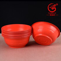 Disposable Bowl Cup Round Red-Festive Wedding Banquet Wine Mat for Home Wedding Wedding Plastic Bowl Suit Cutlery