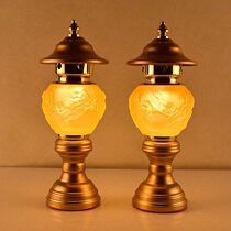 Led sevencolor crystal lotus lamp for lamp Buddha front light glazed Guanyin Changming light home Buddhist supplies shrine light