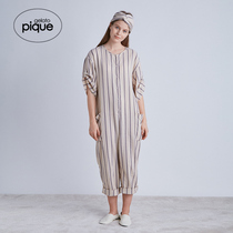 gelato pique21 fall winter new womens jumpsuit striped cotton pajamas homewear PWFO214350