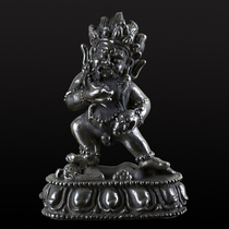 Pure silver Black God of Wealth small Buddha statue Tibetan Buddhism tantric silver Buddha statue of wealth