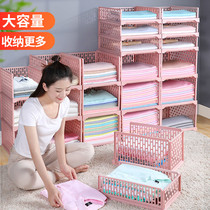 Drawer wardrobe storage artifact Household lazy stacking board Layered partition Dormitory bedroom clothes finishing cabinet