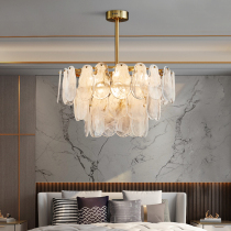 Fog yarn glass Nordic light luxury full copper chandelier post-modern simple living room dining room bedroom creative luxury lamps