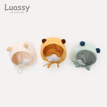 luassy baby hat autumn and winter cute newborn tire cap baby warm girl baby warm girl ear hat tide