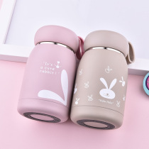 Net red thermos cup creative cute male and female childrens water Cup student handle thermos bottle custom printed lettering