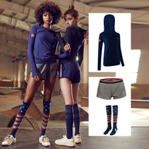 gymna spring and summer new sports suit two-piece set three-piece fitness slim stretch long-sleeved shorts yoga women