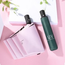 Rain umbrella Oversized plus size mens rain umbrella reinforced three folding double three-person vinyl parasol business umbrella