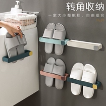 Shoe storage wall hanging trailer rack bathroom non-perforated wall-mounted towel rack storage artifact simple household bathroom