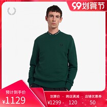 FRED PERRY mens sweater 2021 Autumn New British casual round neck wheat embroidered top M7535