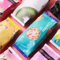 Korean simple snack pen bag Large capacity stationery bag ins Retro literary net red pen bag Fruit series pen bag Primary school students cute stationery box Junior high school students men and women high face value school supplies