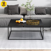 Nordic black painted metal coffee table iron bedside cabinet modern simple and simple creative Square Coffee Table
