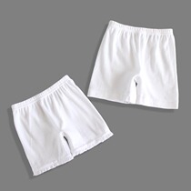 100% cotton anti-light safety pants cotton thin spring summer pure white flat Corner Children girls cotton underwear