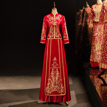 Xiuhe clothing bride 2021 new summer thin wedding dress Chinese wedding dress satin Xiuhe wedding dress female