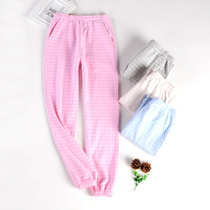 New womens pajamas autumn and winter womens trousers velvet cotton size loose casual pajama pants can be worn outside home pants