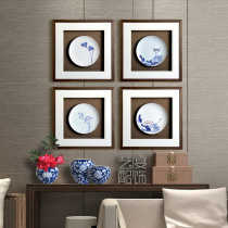 Living room decoration painting porch Zen mural Flower model house restaurant New Chinese hanging painting triple interior decoration painting