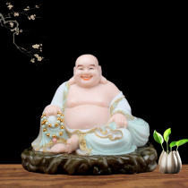 Han Bai jade wide body Tianqing Millover inlaid Jinyu with a smile over Buddhas future Buddhas big belly and smiling Buddha cloth bag monk for the Buddha