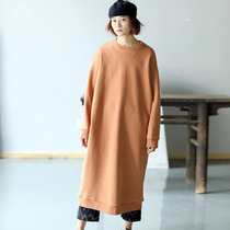 Hemp Colorless Original Design Knitted Long Clothing 2021 The new female designer Chauga has a knee-hard crowdwear