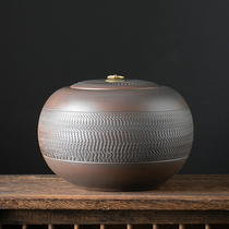 Large purple pottery tea cans empty cans ceramic sealed cans tea cans large capacity Puer tea white tea