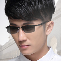 Presbyteria glasses mens flat color-changing anti-radiation glasses computer anti-blue goggles half frame glasses frame finished