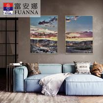 Fuana Nordic style bedroom living room sofa background wall double hanging painting abstract mural landscape decoration painting