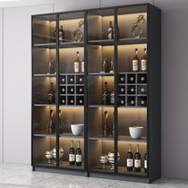 Light and luxurious wine cabinet modern minimalist glass door display case living room leaning against wall containing cabinet Dining Side Cabinet Tea Water Locker