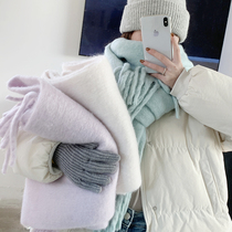 290g Ma Haimao winter macaron color scarf warm cover for windproof anti-cold current Su shawl with pure color neck