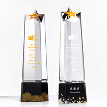 k9 crystal trophy custom high-grade five-pointed star authorization card custom company annual meeting outstanding staff award souvenirs