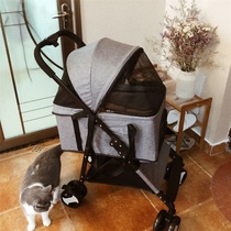 Pet Trolley Little Dog Cart Out Lightweight Cat Folding Walking Cat Teddy Small Pram Supplies