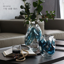 Vase ornaments living room flower arrangement light luxury high-grade ins Nordic style glass transparent hydroponic vessel tank