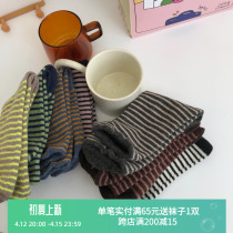 Thickened Horizontal Striped Socks Autumn Winter Hit the cylinder Sox women in the wool
