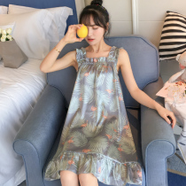 VIRRI CIAGA sleeping dress female summer ice silk sleepwear true silk harness Sex with chest cushion Big code Home Home Clothing