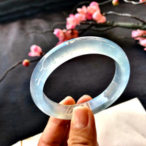 Natural Burmese ice species round strip jade bracelet old pit Burmese high ice glass species noble concubine jade bracelet ice permeable and moist