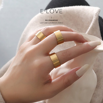 Korean fashion new simple temperament kgold ins tide personality sense wide face ring ring female niche cold wind