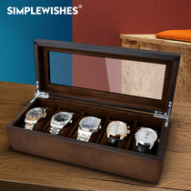 6 watches Wooden watch box Wooden watch storage box Jewelry watch storage box Display box Jewelry box