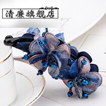 Banana clip vertical clip ponytail hairclip Korea non-slip big twist clip hair accessories rhinestone elegant fabric small vertical card head jewelry