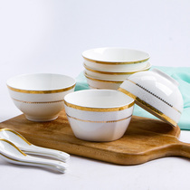 Jingdezhen ceramic bowl household eat rice bowl noodle bowl soup bowl Creative simple European-style Phnom Penh bone China tableware single