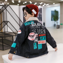 Childrens boy winter clothing jacket 2020 new autumn and winter style foreign air CUHK Scout thickened Cowboy turned-collar blouse