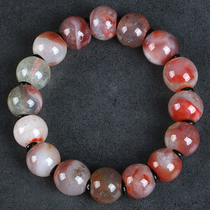 65 27 grams (ice fluttering flower) water and transparent old drum beads south red agate bracelet bracelet