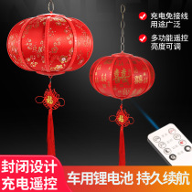 Battery charging remote control LED waterproof portable red lantern wedding housewarming New year outdoor decoration balcony chandelier
