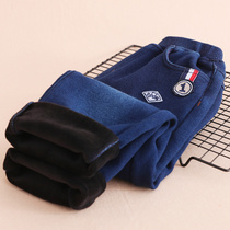 Childrens clothing boys jeans autumn and winter casual pants baby plus velvet warm pants children childrens big children pants tide clothes