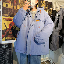 Gangfeng mens hooded cotton-padded jacket Korean trend handsome cotton-padded jacket